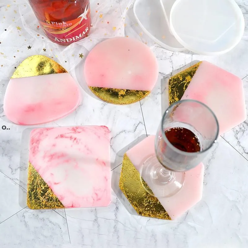 Resin Silicone Molds Nordic Style Geometric Shape Round Square Jewelry Placement Plate DIY Tableware Coaster Mould