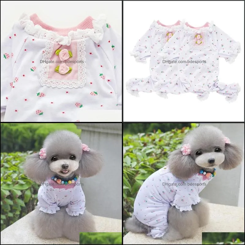 Pet Dogs T-shirt Puppy Lace Floral Pajama Casual Doggy Summer Clothes XS-XL