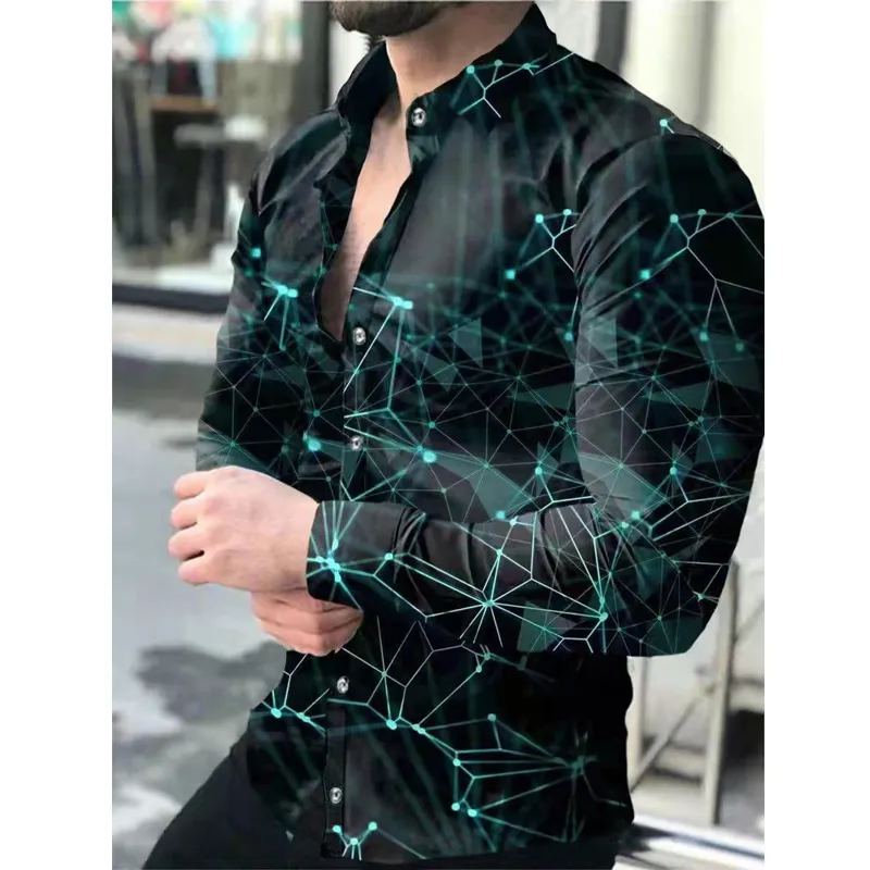 Men's Digital Printed Turn-Down Collar printed shirts
