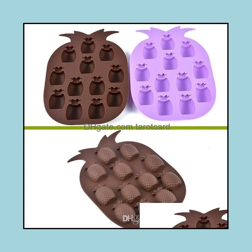 200PCS Ice Cream Tools High quality Brand New Ice Maker Mould Bar Party Drink Pineapple Shape Ice Cube Freeze Mold tray