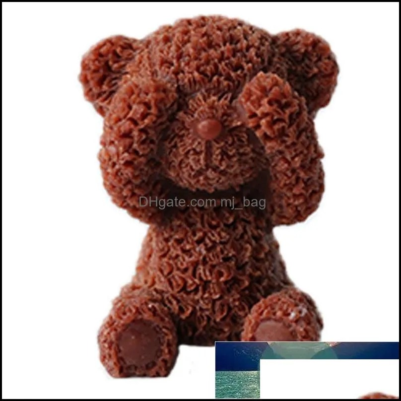 3D Candle Mould Teddy Bear Silicone Molds For Making DIY Homemade Candles Bath Mini Soap Craft Resin Mould Fondant Cake Mold