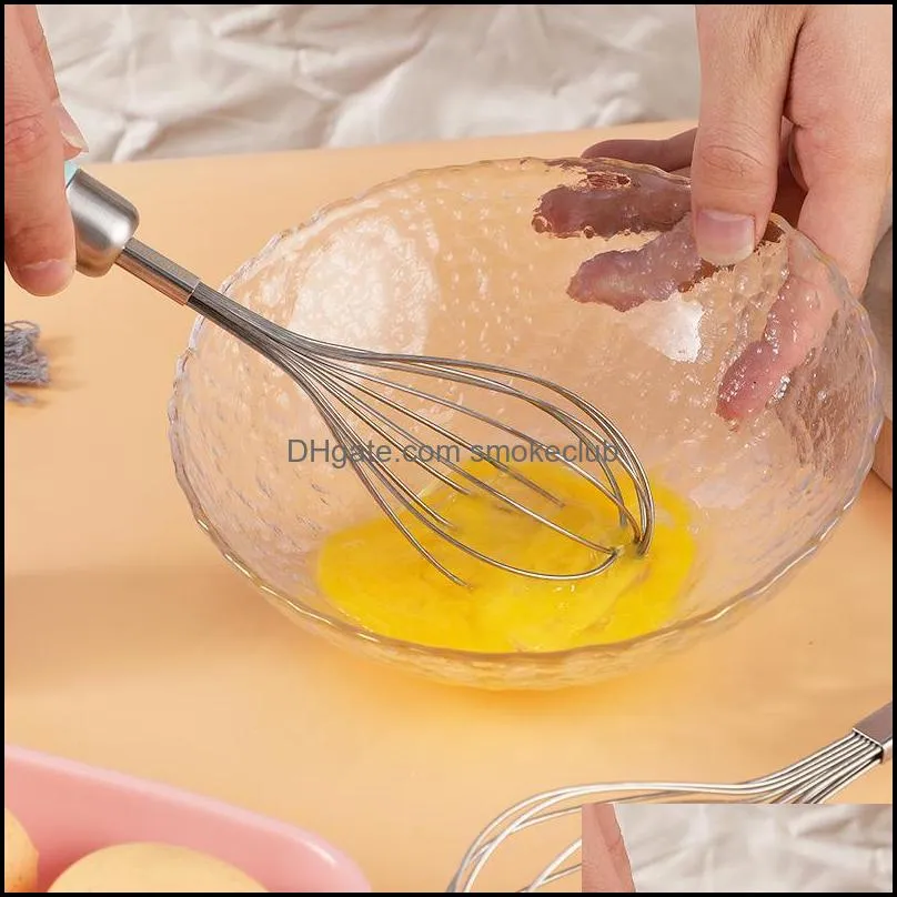 Stainless Steel Manual Egg Beater Tools Creative Household Plastic Handle Mixer Baking Cream Eggs Stirring Kitchen Tool RRB14964