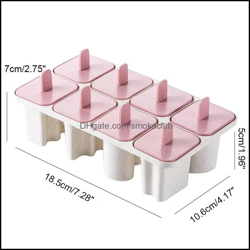 8 Grids Popsicle Ice Cream Maker Ice Mold Household Refrigerator Accessories Popsicle Make Frozen Ice Cream Tubs