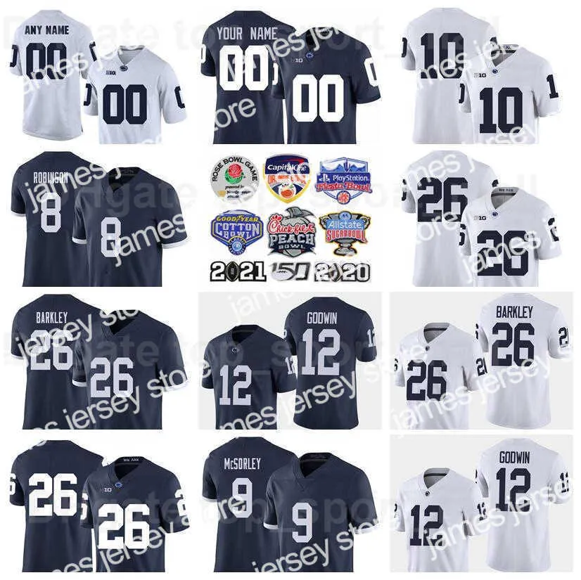 NEW NCAA College PSU 축구 26 Saquon Barkley Jersey Penn State Nittany 9 Trace McSorley 8 Allen Robinson 12 Chris Godwin 10 Bobby Engram 5