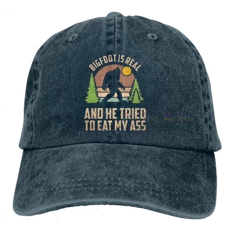 Bigfoot är verklig och han försökte äta min röv baseball cap unisex vintage lastbilshatt justerbara cowboyhattar för