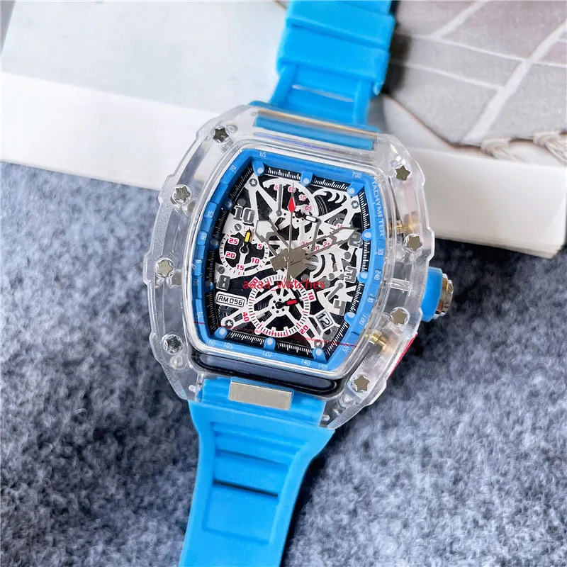 Luxus-Armbanduhren für Herren, Stil, luxuriös, hochwertig, Multifunktions-Quarzuhr mit Gummiband, 22 Zoll