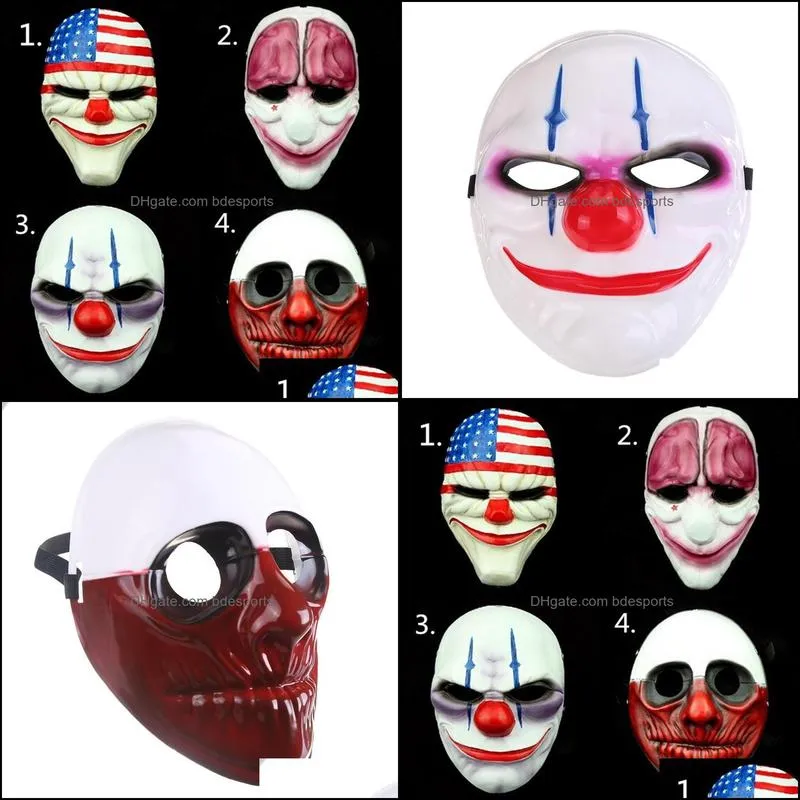 Scary Clown Mask Masque PVC Payday Party Halloween Mask For Party Mascara Carnaval