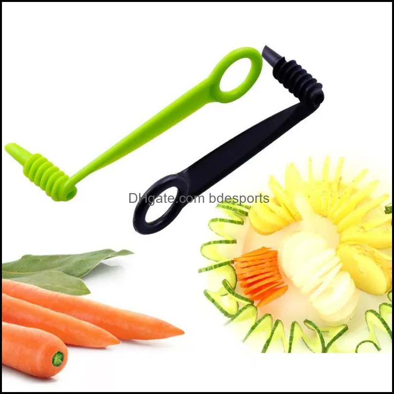 Vegetable Tools Rotating Manual Spiral Slicer Potato Tower Spiraling Screw Slicers Plastic Carrot Vegetables Spiral cutter Handheld Spiralizer