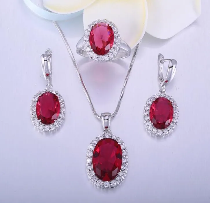 Moda jóias brincos link corrente colar anel moda noiva diamante pedra preciosa conjunto de três peças