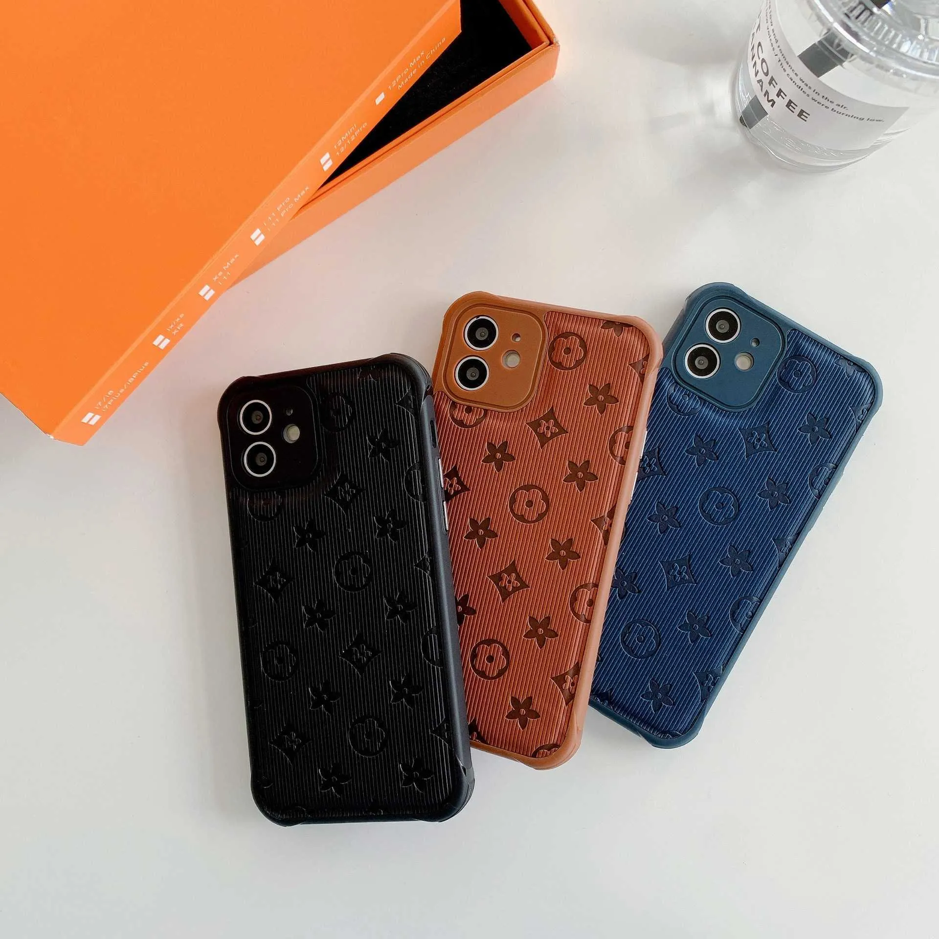 Лучшие Дизайнерские Кожаные Чехлы Для Телефонов Для IPhone 13 Pro Max 12  Mini 11 Xs XR X 8 7 Plus Модельеры С Принтом На Задней Обложке Роскошный  Мобильный Чехол С Полным Покрытием