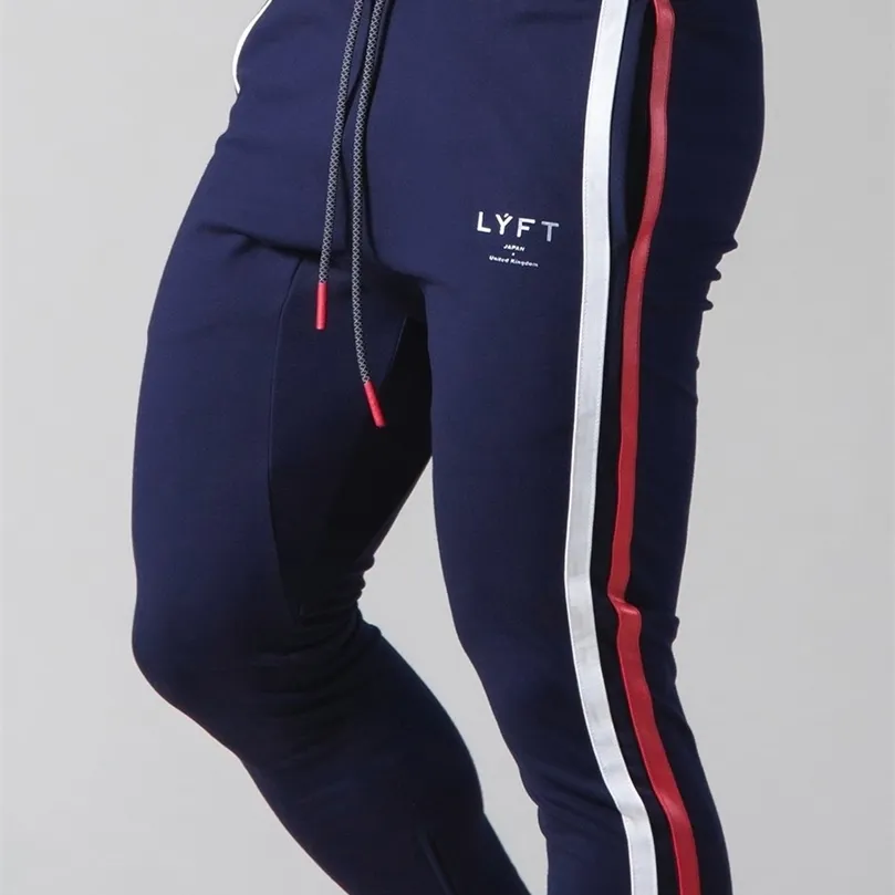 Heren Katoenen broek Fitness Casual Stretch Broek Heren Fitness Kleding Casual Navy Sports broek Jogging Pants 220621