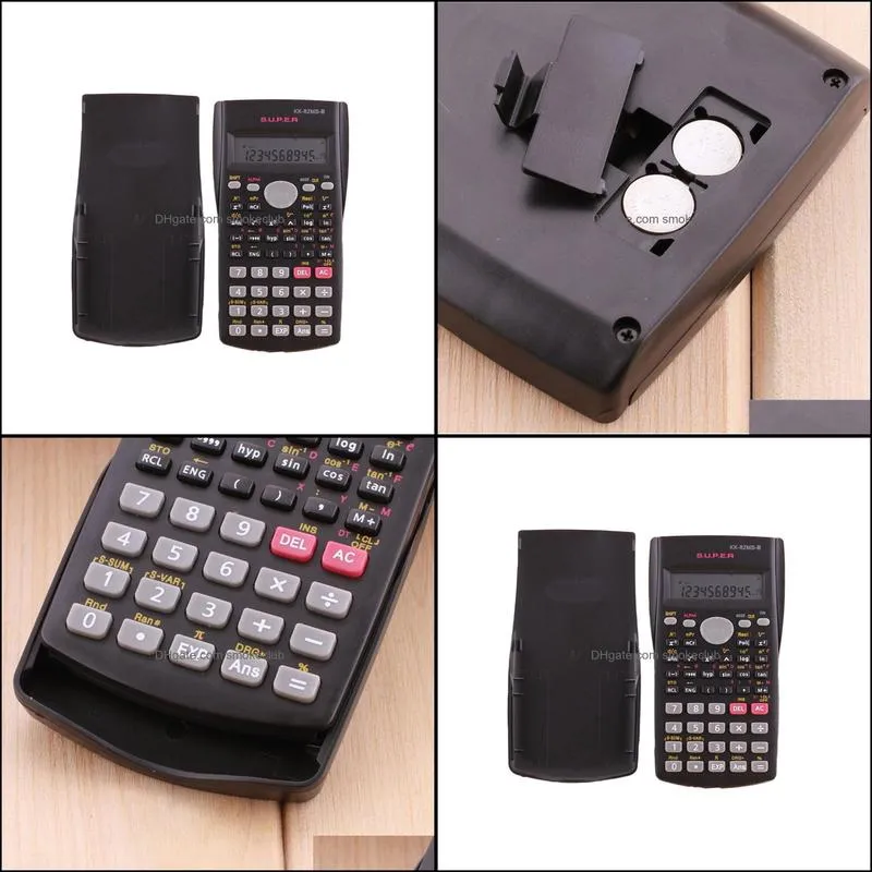 Handheld Multi-function 2 Line Display Scientific Calculator 82MS-B Portable Multifunctional Calculator for Mathematic