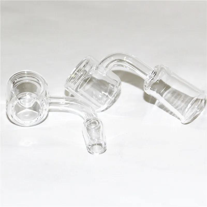 Fumer 4 mm d'épaisseur Bas XXL Double Tube Quartz Bangers 25 mm OD Quartz Thermal Banger Nail 10 mm 14 mm 18 mm pour verre cendrier dab rigs bong à eau