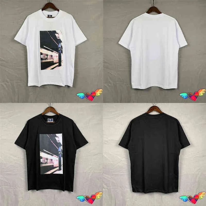 Svart Vit Kith Train Tee 2022ss Herr Dam Bomull Oversized T-shirt Casual Toppar Japan Kortärmad