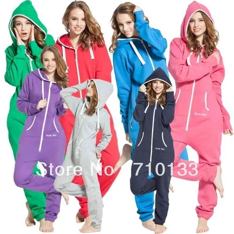 Adult Women Onesie: Fleece Onesie With A Hoodie, Full Zipper
