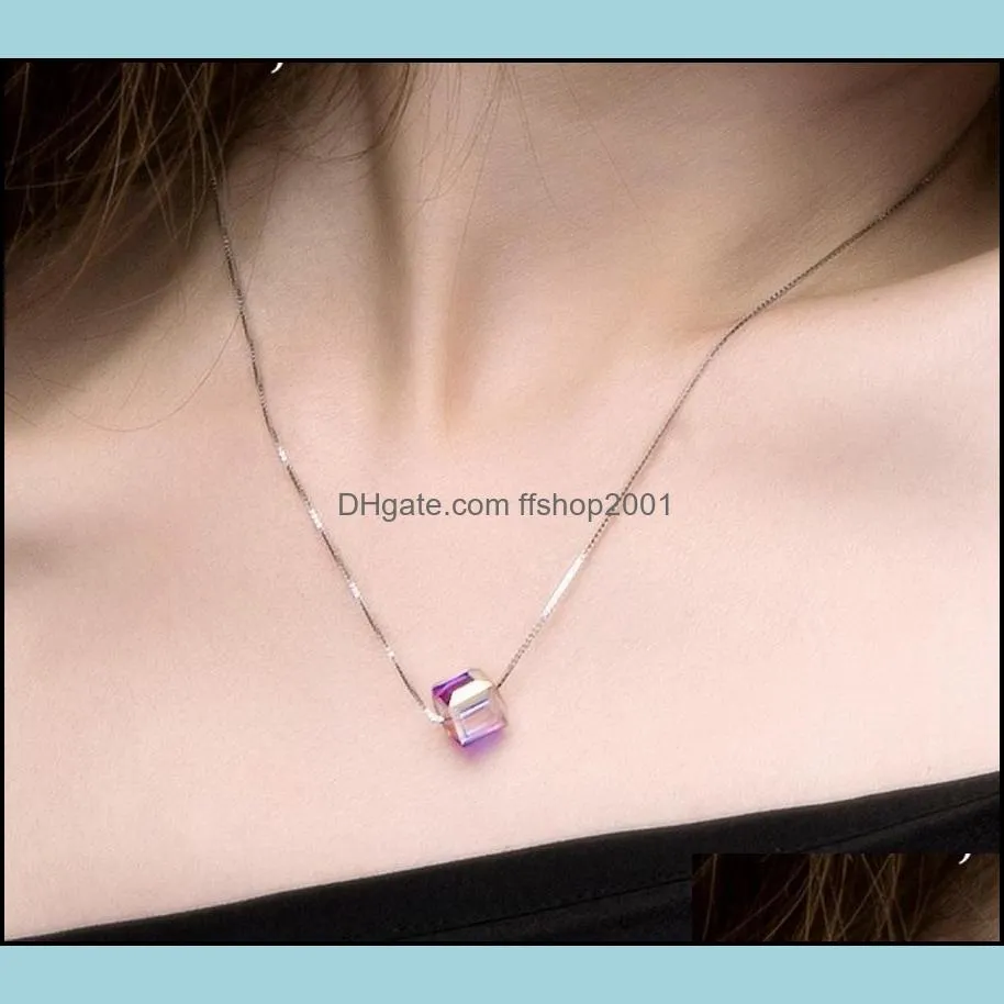 aurora candy necklace austrian crystal pendant female accessories short simplistic version of the cartilage anti-allergy