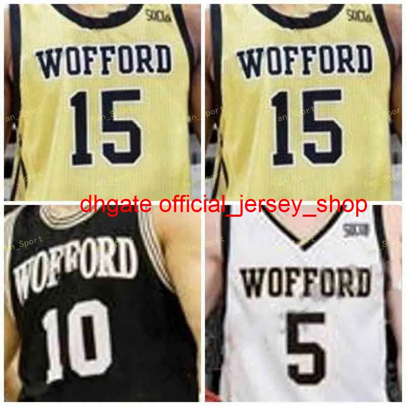 College NCAA Wofford Terrier Basketball Jersey 5 Storm Murphy 10 Nathan Hoover 11 Ryan Rson 12 Alex Michael Custom Stitched