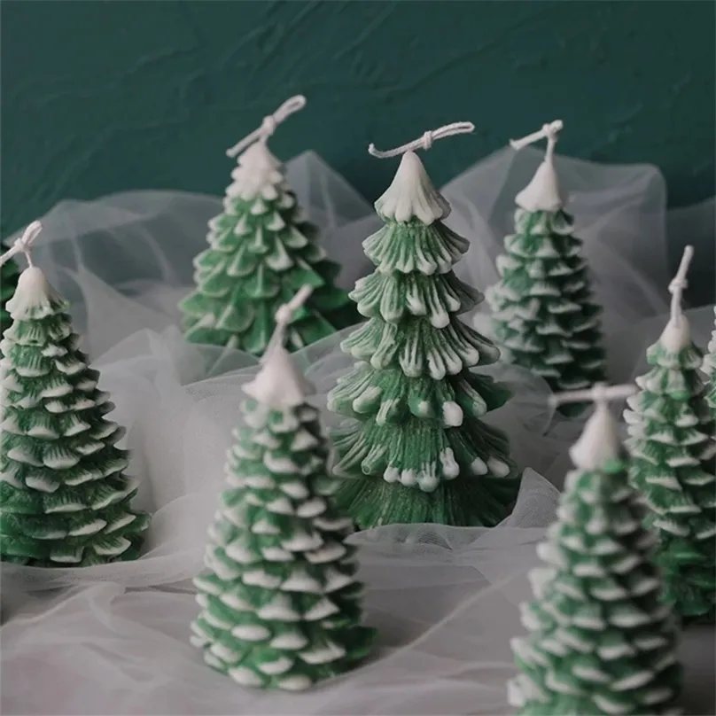 Molde de silicona para hacer velas perfumadas DIY regalos de Navidad árbol de Navidad copo de nieve 220611