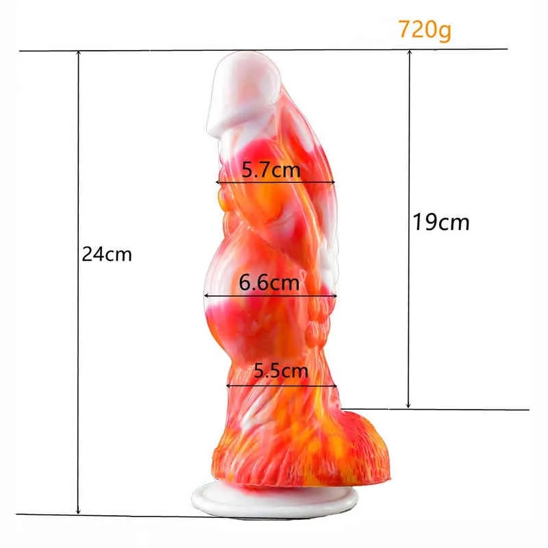 Nxy Dildos Yocy Silicone Soft Thick Shaped Pene Adult Passion Ventosa para hombres y mujeres Backyard Anal Plug Toy 0317