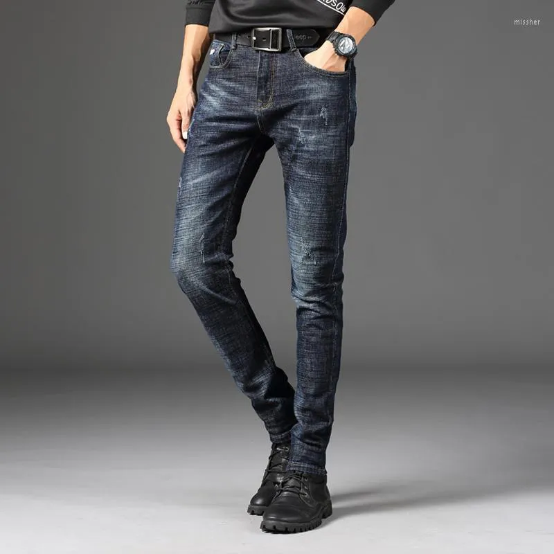 Jeans da uomo Grandi uomini Casual Sottile Elasticità dritta Moda sottile Vita larga Pantaloni lunghi Pantaloni da lavoro Pantaloni da uomo