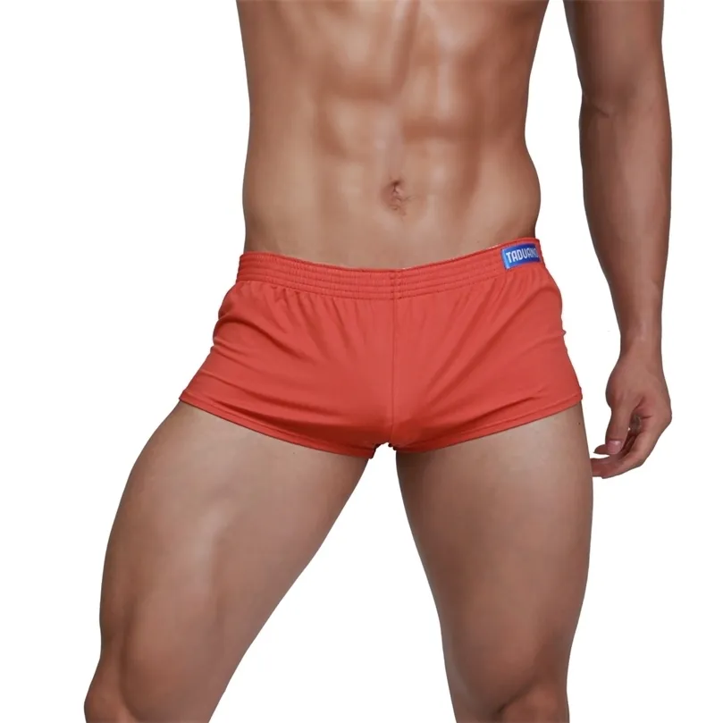 Sous-vêtements pour hommes Boxer Trunk Low Rise Sexy Fashion Short de sport confortable pour hommes Couleur unie Respirant Skimpy 220423