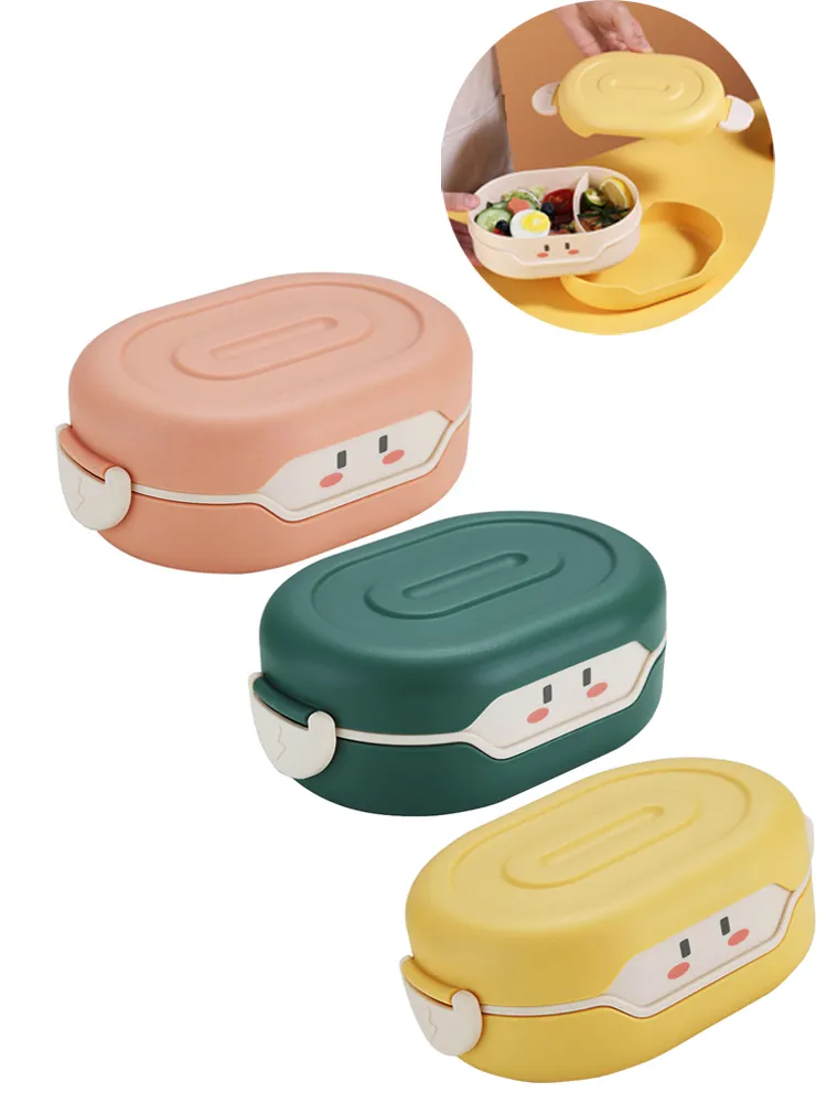 Söt Bento Lunchkasse för barnskolor Japansk stil Bröd Sandwich Mat Förvaringsbehållare 780ml phjk2204