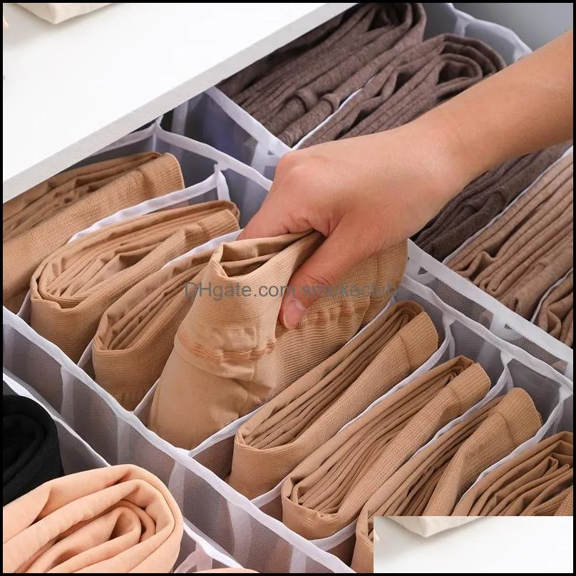 Storage Drawers Large Compartment Lattice Box Underwear Clothing Bag Household Foldable Mesh Nylon Partition Drawer