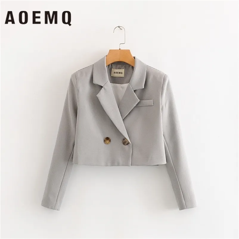 Aoemq Office Lady Coats Company Toplantı Odası Kısa Ceketler İş Gezisi için İş Takımı Çıkış Kapları Kadın Giyim LJ200813