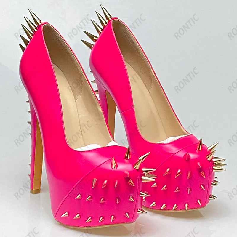 Pompe Della Piattaforma Femminile Tacchi A Spillo Con Borchie Sexy Matt Scarpe Cosplay Di Punta Rotonda Bianco Rosa Rosso Da 53 3 DHgate