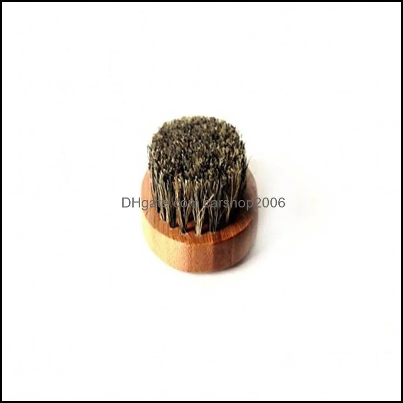 Bamboo Beard Brush Boar Bristles Wooden Oval Facial Cleaning Men Grooming No Handle Hair Brushes High Quality 4 8zc G2