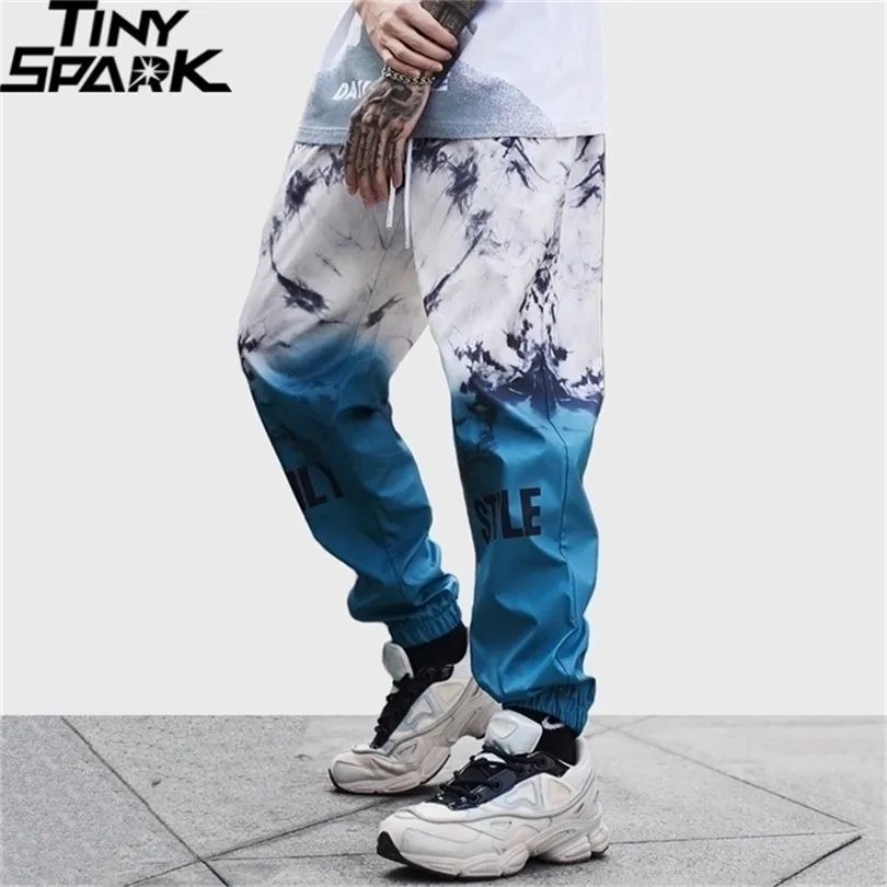 Hiphop joggers byxor gradient färg streetwear män harajuku sweatpants vår sommarspår byxa mjuk hiphop harem byxor 201118