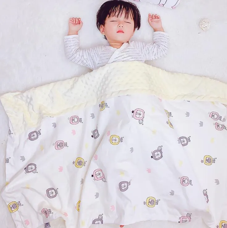 Baby Cotton Blanket Soft Air Conditioning Blanket Children Flower Printed Kids Baby Comfort Nap Blankets Kindergarten Quilt 75*110cm YL443