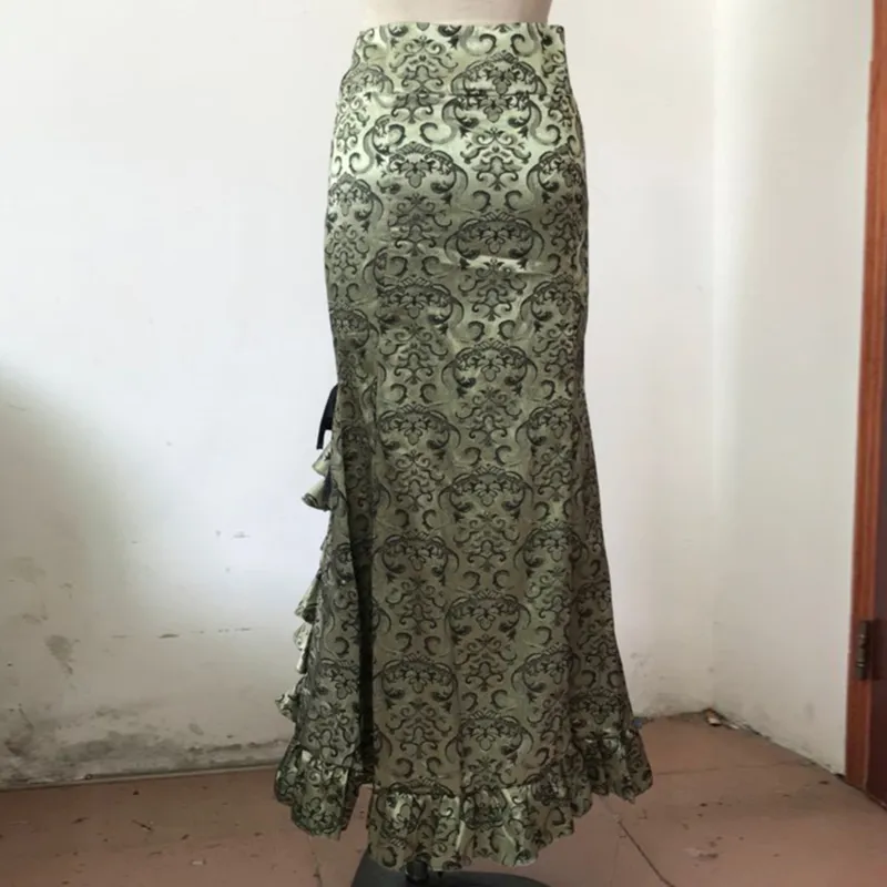 DHgate Womens Vintage Trumpet Mermaid Skirt Gothic Long Steampunk Maxi Fishtail Victorian Fashion Bandage Skirt Apparel