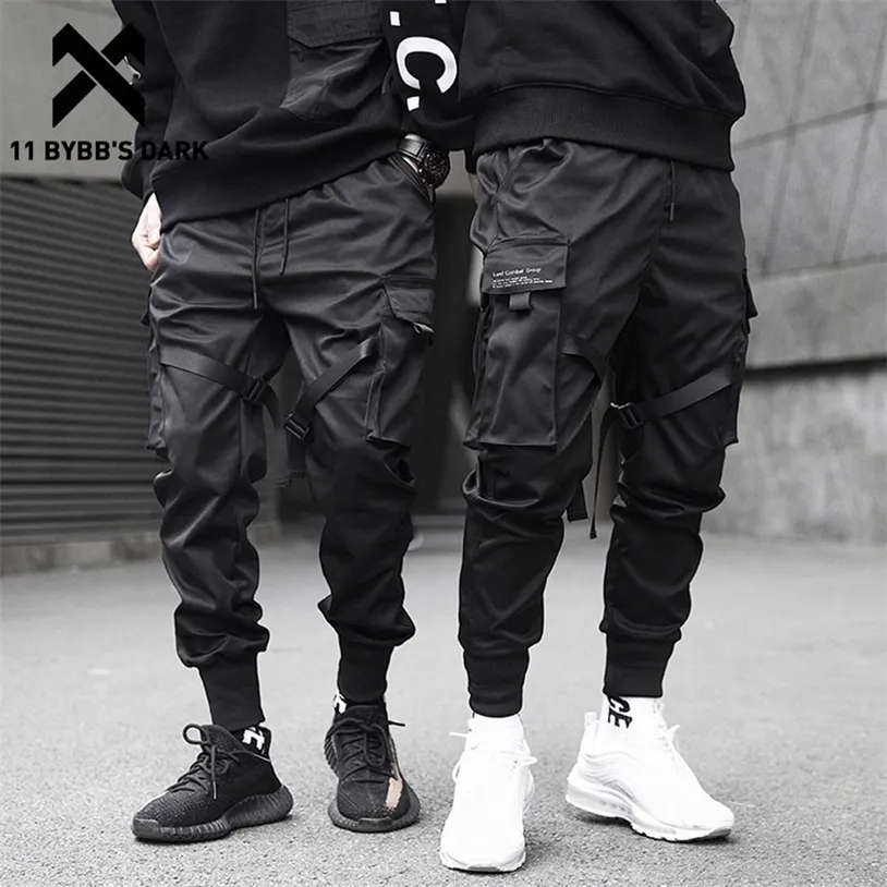 11 BYBB'S DARK Men Joggers Pants Multi-pocket Elastic Waist Harem Hip Hop Streetwear Sweatpants Pencil Techwear 220325