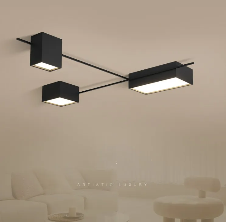 Plafonnier Led noir 110V 220V lampe moderne pour salon chambre salle à manger cuisine intérieur luminaires pour la maison