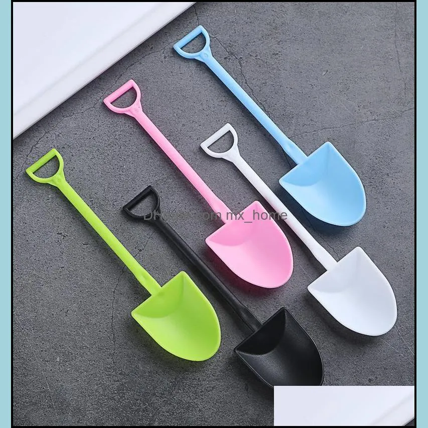 disposable flatware shovel modeling spoon for fruit salad dessert household creative cute plastic independent packaging pae10556