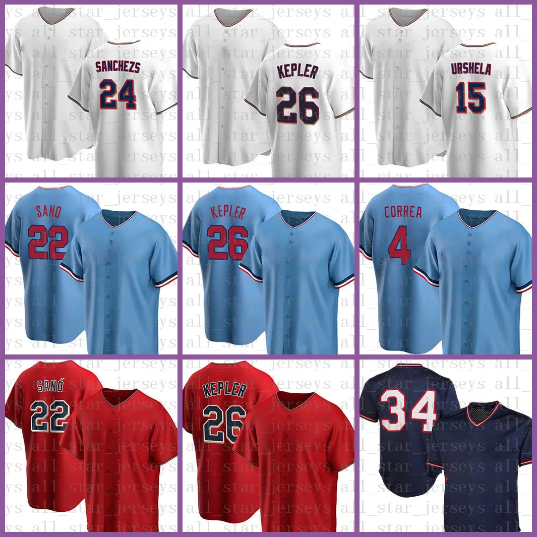 2022 New Minnesota Baseball Jersey Max Kepler Mens Gary Sanchez Miguel Sano Carlos Correa Harmon Killebrew Francis Peguero Luis Arraez Sonny Gray Jorge Polanco