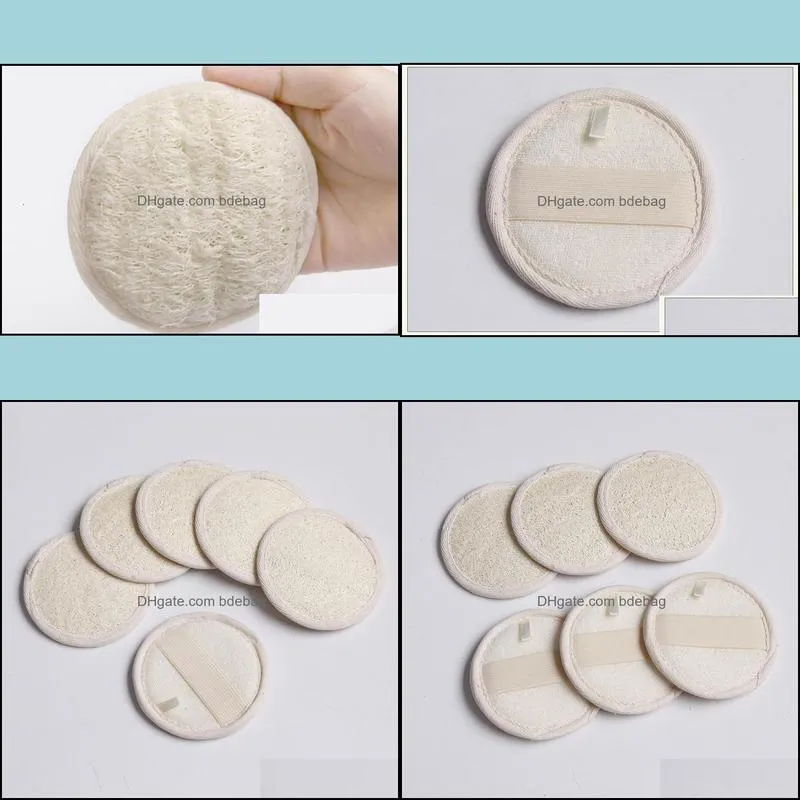 10cm Round Shaped Natural Loofah Pad Exfoliating Face Sponge Remove the Dead Skin Spa Massage Loofah Pads