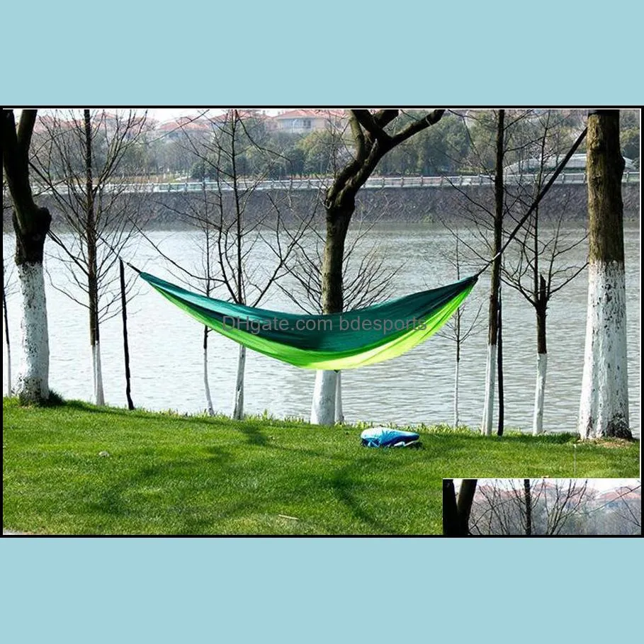 Hammocks Double Lightweight Nylon Hammock Outdoor Parachute Hammock Home Bedroom Lazy Swing Chair Beach Hammocks Campe RRF14231