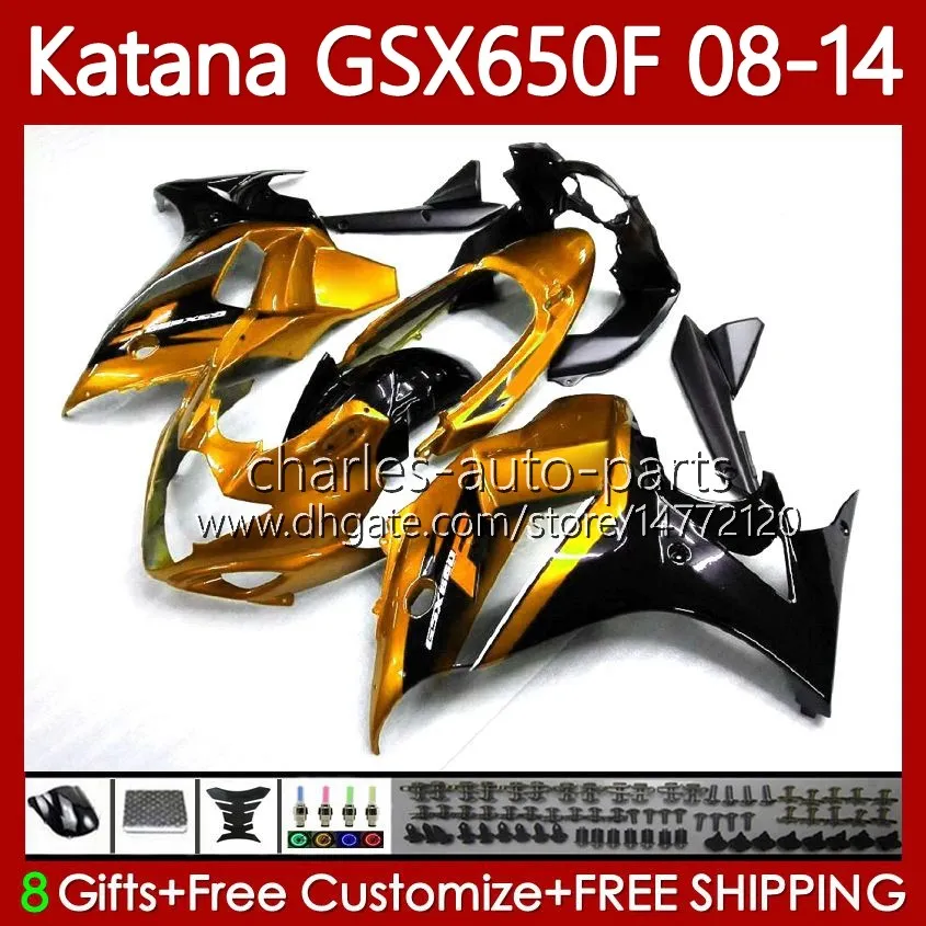 鈴木カタナゴールデンブラックGSX-650F GSXF 650 GSXF-650 08-14 GSX650F GSXF650 08 09 10 11 12 13 14 GSX 650F 2008 2009 2011 2012 2013 2013フェアリング