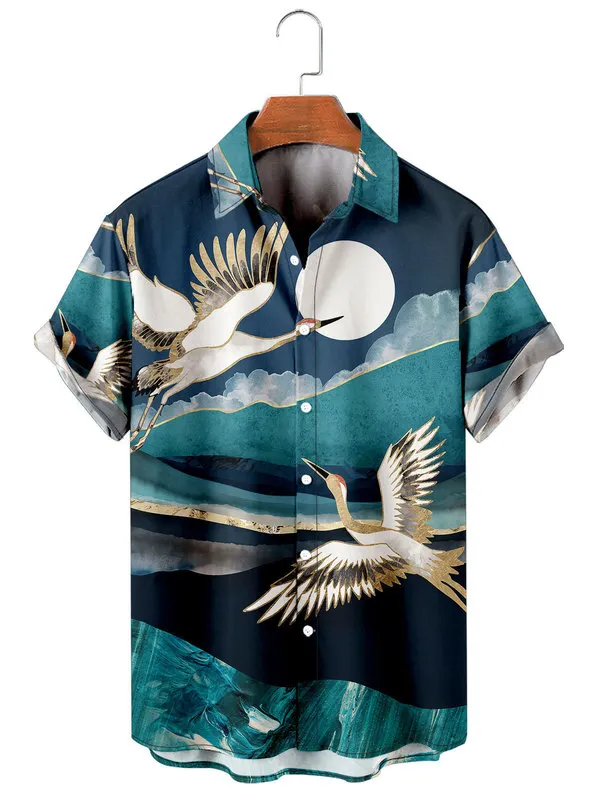 Men's Fashion Y2K Hombre T-Shirts Hawaiian Shirt Art Elements 3D Print Cozy Casual Short Sleeve Beach Oversized Clothes 13 220624