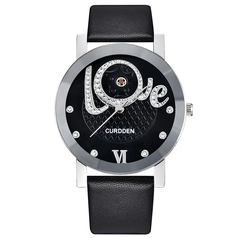 Wristwatches Fashion Women Leather Band Quartz Analog Wrist Watch Rhinestone Ladies Bracelet Set Reloj MujerWristwatches