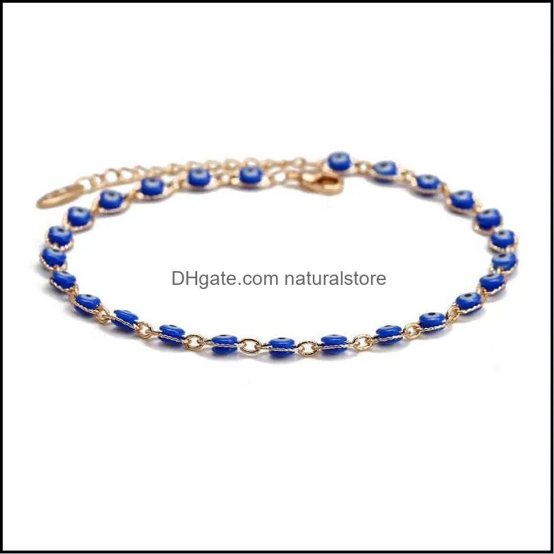 fashion female jewelry cute turkish blue eye women gold plated adjustable evil ey bead bracelets