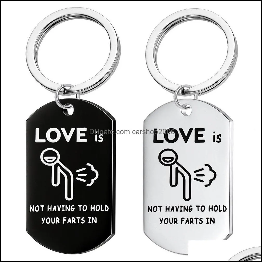 european and american stainless steel jewelry couple keychain gift necklace couple cartoon abstract love christmas gift carshop2006