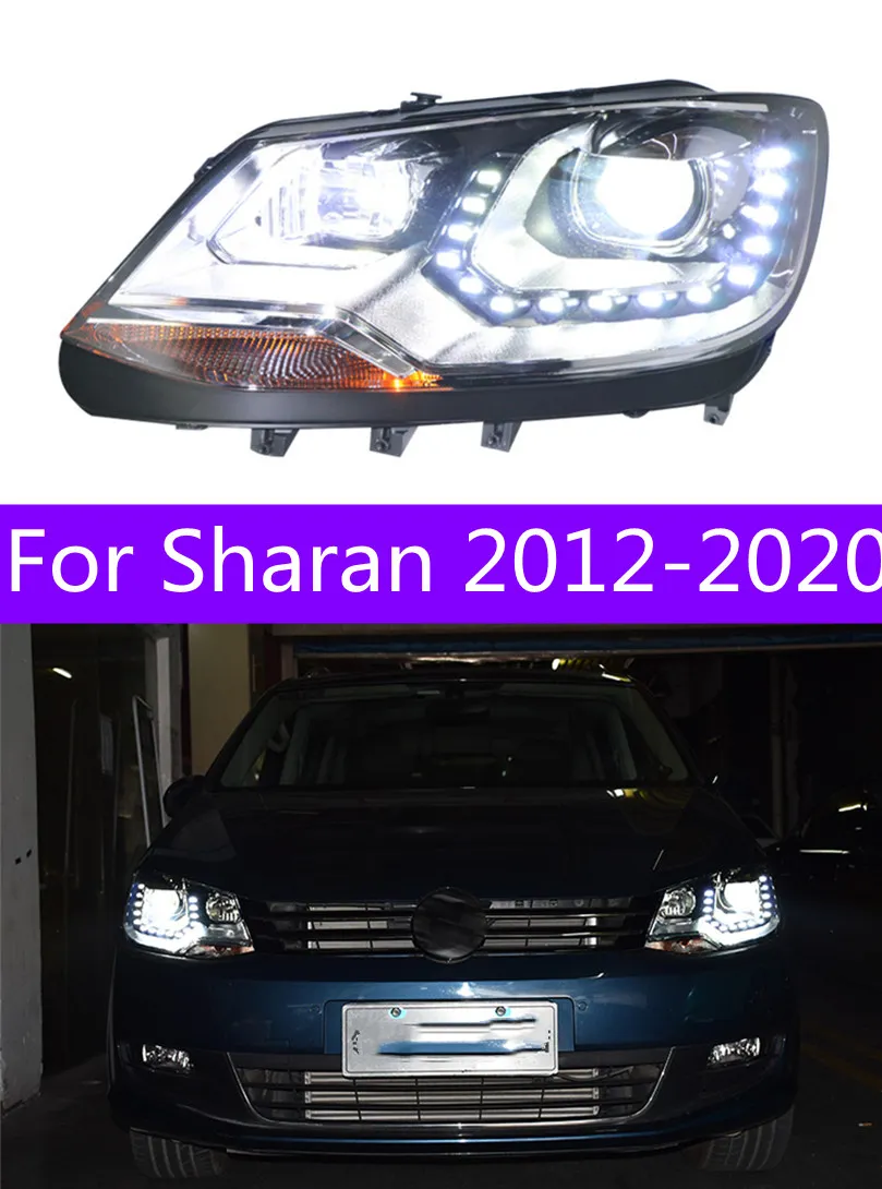 Bilstylinghuvudlampa för Sharan-strålkastare 2012-20 20 Sharan LED-strålkastare MPV DRL HID Angel Eye Bi Xenon Beam Accessories