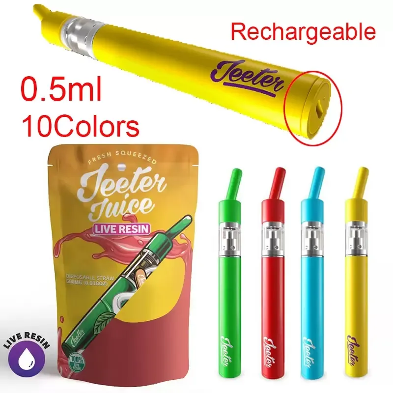 Śruba sokiem jeeter w jednorazowych ecigarettes Vape Pen 6 Kolory 10 Szczepów 320 mAh akumulator do ładowania 0 5 ml pustych wózków z opakowaniem torby na prezent dla dzieci