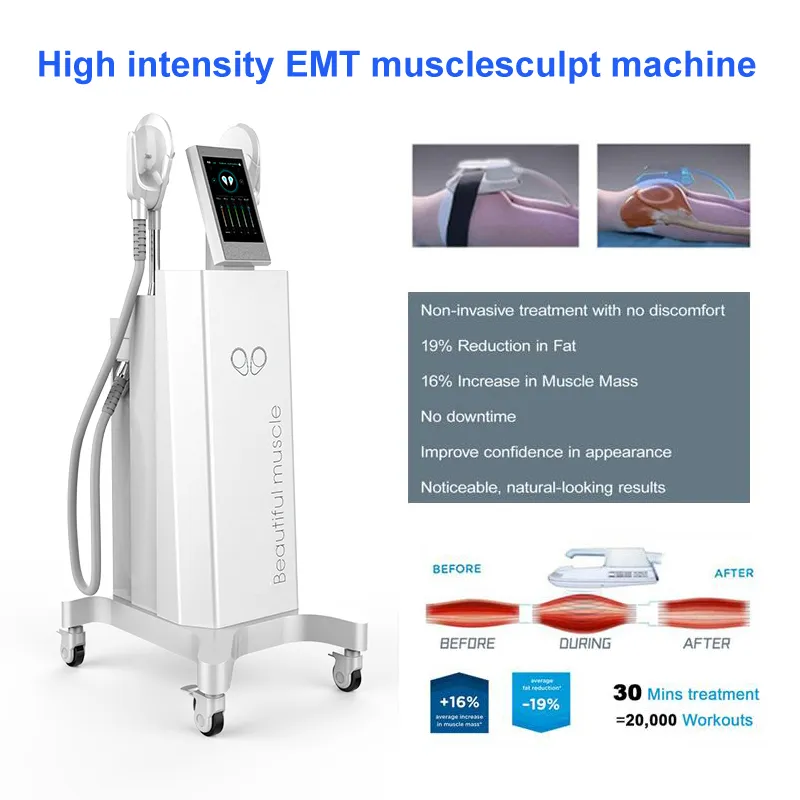 Dispositivo di stimolazione muscolare elettromagnetica EMT ad alta intensità Modellamento del corpo Aumenta i muscoli Bruciando la macchina dimagrante di bellezza grassa