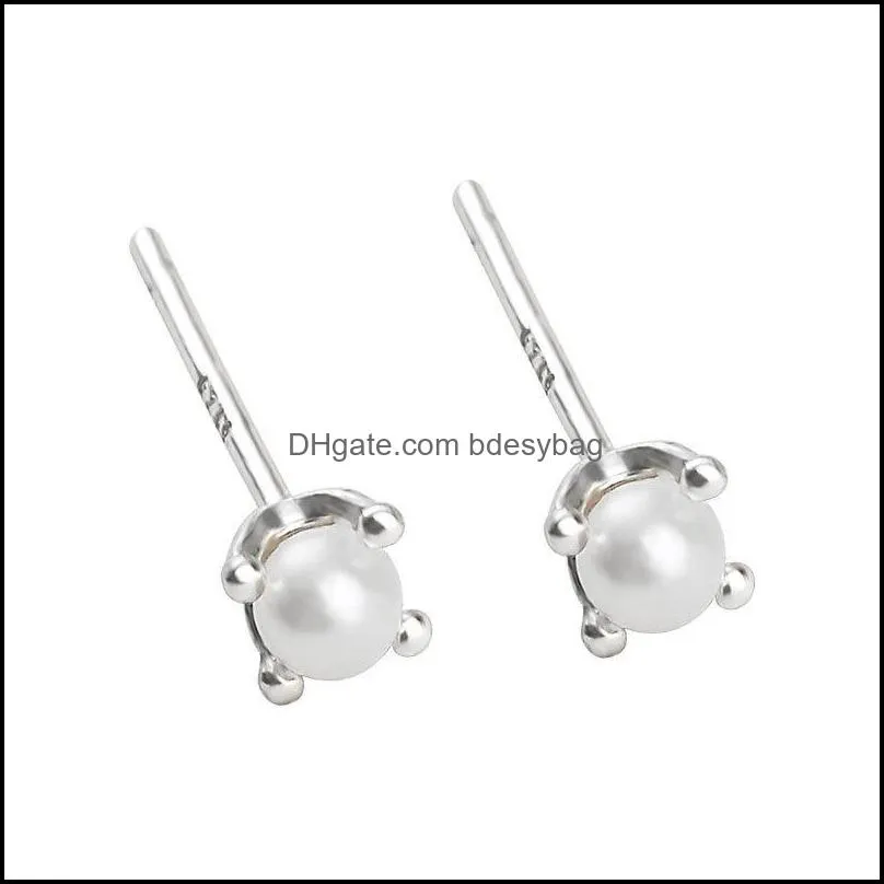 stud trend mini natural freshwater pearls 100% 925 sterling silver small earrings for women female fine jewelry wholesale yea600stud