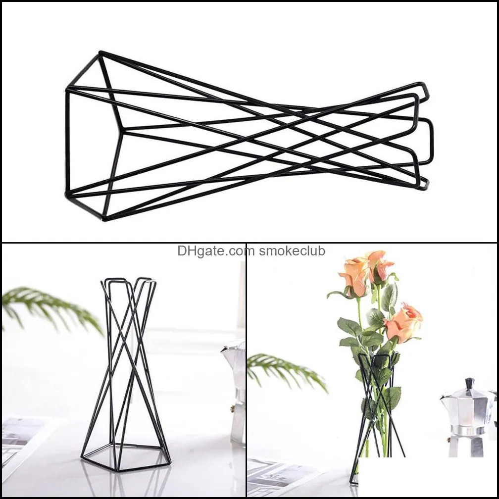 Nordic Style Air Plant Holder Metal Flower Pots Stand Geometric Iron Tillandsia Holder Table Home Garden Ornaments C0125