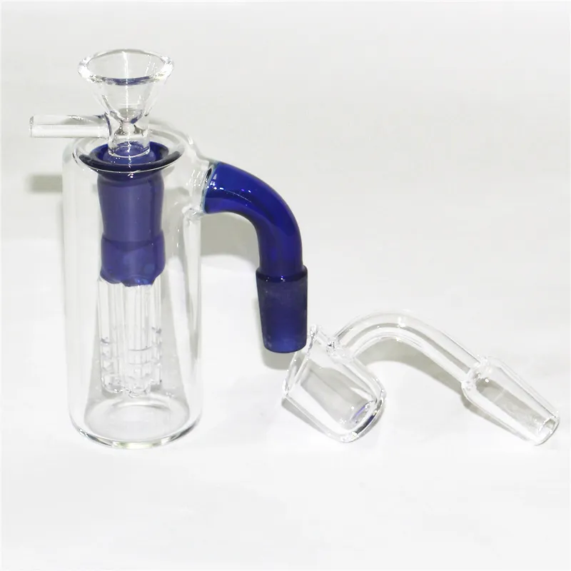 Hookahs Glass Ash catcher for bongs 90 degrees 14mm 18mm 4arm tree perc glass ashcatchers bubbler bong oil rigs